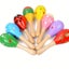 6x WOODEN MARACAS Musical Egg Percussion Toy Shakers Rattles Rumba Party BULK Carousel 1