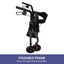 Foldable Mobility Steel Rollator 136Kg Max Capacity Black Carousel 7