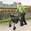 Foldable Mobility Steel Rollator 136Kg Max Capacity Black Carousel 11