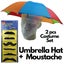 2-pc-Set Rainbow Umbrella Hat + 70s Fake Moustache Costume Props Novelty Fancy Carousel 2
