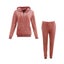 FIL Women's Velvet Fleece Zip Hoodie 2pc Set Loungewear - LUXE/Rust Carousel 1