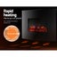 Devanti 2000W Wall Mounted Electric Fireplace Log Wood Heater Realistic Flame Carousel 3