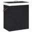 Bamboo Laundry Basket with 2 Sections Black 100 L Carousel 1
