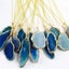 Natural Blue Agate Slice Necklace – Unique & Elegant Carousel 1