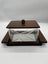 Art Deco Cut Glass and Rosewood Biscuit Box on Mirrored Tray, 1930s Carousel 1