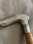 Vintage silvered solid brass handled walking stick Carousel 3