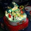 Christmas Theme Model Bricks Snowman Music Box With Lighting Building Block T Carousel 3