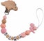 Pacifier Chain Pacifier Clip With Baby Girl's Personalized Name. Silicone Bead Carousel 1