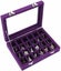 24 Slots Jewelry Display Box Glass Top Case Rings Earring Organizer Storage Tray Carousel 3