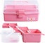 Clear Plastic Storage Box - Three-layer Organizer For Art Craft And Cosmetic Carousel 2