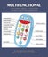Shark Cell Phone Toy With Music Play And Learn Shark Toddler Phone With Teethe Carousel 3