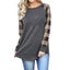Plain Long Sleeve Plaid Blouse Carousel 2