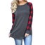 Plain Long Sleeve Plaid Blouse Carousel 13