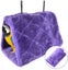 Winter Warm Bird Nest House shed Hut Hanging Hammock Finch Cage plush Fluffy Bi Carousel 3
