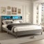 LED Bed Frame with Storage Headboard Queen Size Platform Mattress Base Wooden Carousel 3