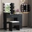 Dressing Table Dresser Makeup Vanity Table Stool Set with Mirror&LED Light Carousel 3
