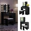 Dressing Table Dresser Makeup Vanity Table Stool Set with Mirror&LED Light Carousel 8