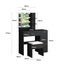 Dressing Table Dresser Makeup Vanity Table Stool Set with Mirror&LED Light Carousel 14