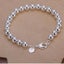 925 Sterling Silver Beads 4mm 6mm 8mm 10mm 12mm Link Chain Bangle Bracelet Gift Carousel 3