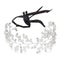 Bride Wedding Headband Silver Crystal Pearl Hair Vine Braid Headpiece Bridal Hai Carousel 2