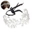 Bride Wedding Headband Silver Crystal Pearl Hair Vine Braid Headpiece Bridal Hai Carousel 3