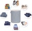 Waterproof Coated Cotton Fabric Folding Laundry Basket Burlap Storage Basket Sty Carousel 5