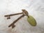 KEY 6647 - 2 Keys on Keyring - Old English/French - Military Carousel 1