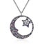 Moon Star Zircon Fashion Trend Women's Sterling Silver Necklace Svn131 Carousel 1