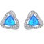 925 Sterling Silver Premium Crystal Opal Earrings "Eleanor" (Dark Blue) Carousel 4