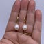 18K Gold Drop Hoop Pearl Earrings "Darla" (White) Carousel 6