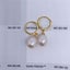 18K Gold Drop Hoop Pearl Earrings "Darla" (White) Carousel 7