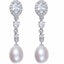 925 Sterling Silver Crystal Pearl Earrings "Alice" (White) Carousel 1
