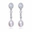 925 Sterling Silver Crystal Pearl Earrings "Alice" (White) Carousel 5