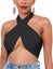Women's Se x y Sleeveless Halter Criss Cross Tank Crop Tops Self Tie Backless C Carousel 1