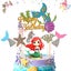14pcs Mermaid Mermaid Theme Glitter Cupcake Decoration Birthday, Baby Shower Carousel 1