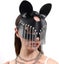 Black Leather Cat Woman Mask Masquerade Adjustable Head Mask,cat Ears With Rivet Carousel 3