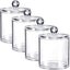 4 Pack Plastic Acrylic Bathroom Vanity Countertop Canister Jars With Storage Lid Carousel 1