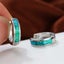 Silver Huggie Opal Earrings "Lopaz" (Green) Carousel 5