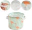 Set of 4 Mini Round Storage Baskets - Foldable Linen Fabric Desk Tidy Storage wi Carousel 4