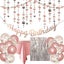 Rose Gold Birthday Party Decoration - Happy Birthday Banner Carousel 1