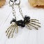 2pcs Creative Skull Hand Skeleton Keyring Key Chains Halloween Keyring Bowknot P Carousel 3