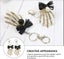 2pcs Creative Skull Hand Skeleton Keyring Key Chains Halloween Keyring Bowknot P Carousel 5
