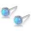 Silver Opal Stud Earrings "Nela" (Blue) Carousel 1