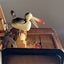 Mechanical Cigarette Dispenser Box with Marquetry Inlay & Bird – c1930s Carousel 7
