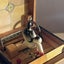 Mechanical Cigarette Dispenser Box with Marquetry Inlay & Bird – c1930s Carousel 8