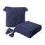 Dreamz Knitting Throw Blanket Cushion Set Pillow Tassel Fringe Sofa Bed Rug Navy Carousel 1
