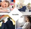 Dreamz Knitting Throw Blanket Cushion Set Pillow Tassel Fringe Sofa Bed Rug Navy Carousel 9