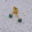 Gold Opal Stud Earrings "Nela" (Green) Carousel 3