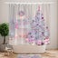Christmas Tree Interior Xmas Fireplace Pink Decorated Indoors Shower Curtain Bat Carousel 4