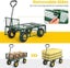 Heavy Duty Metal Gardening Trolley - Green Trailer Cart Carousel 3